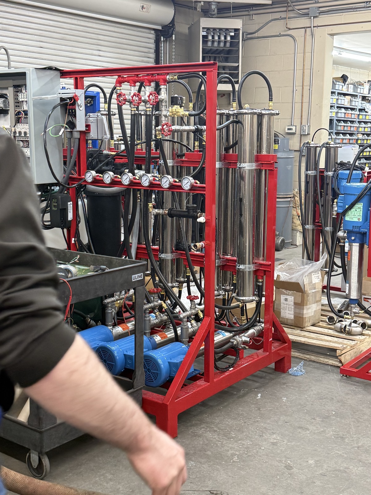 Industrial two-stage reverse osmosis machine with Guardian controller