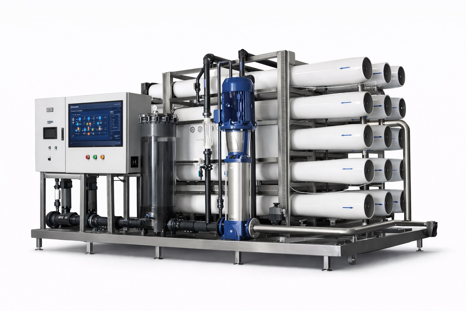 Reverse osmosis machine with Guardian HMI water treatment controller