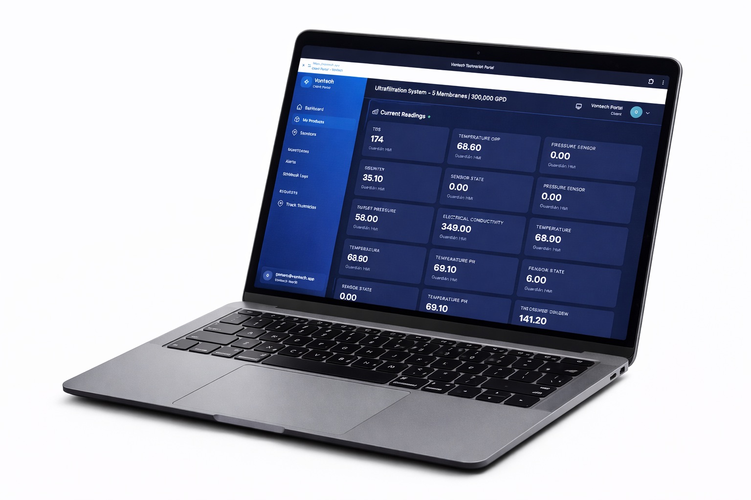Vontech Portal - Remote Water Quality Readings